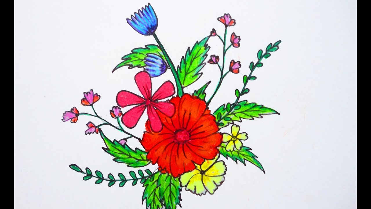 1280x720 beautiful flowers drawing ii how to draw beautiful flowers - Pics Of Flowers Drawing