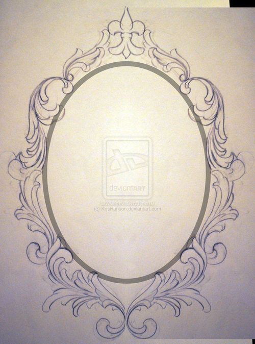 500x674 drawing oval frame - Picture Frame Drawing