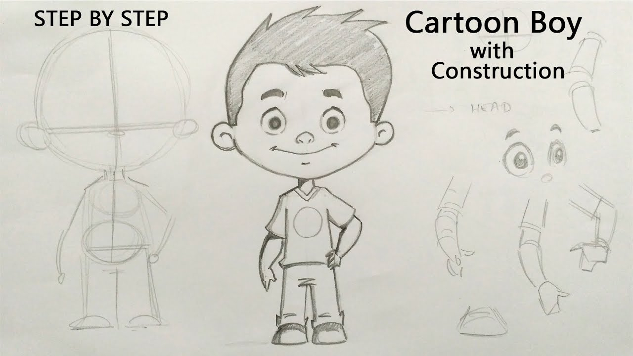 1280x720 Cartoon Sketch Of A Boy - Picture Of A Boy Drawing