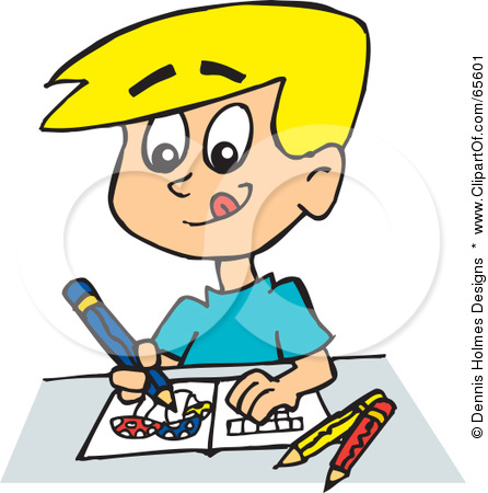 446x450 Boy Drawing Clipart - Picture Of A Boy Drawing