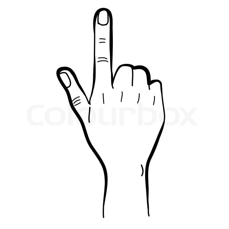800x800 hand drawing hand pointing stock vector colourbox - Picture Of A Hand Drawing