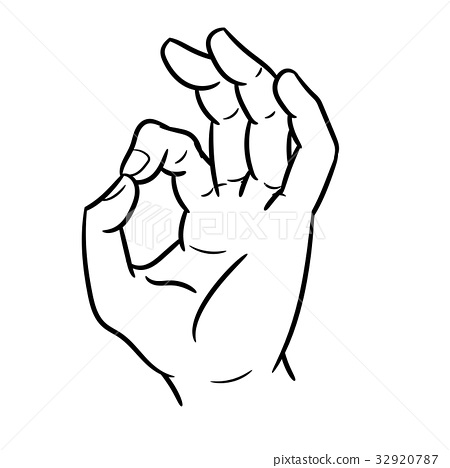 450x468 hand drawing of a hand okay vector illustration - Picture Of A Hand Drawing