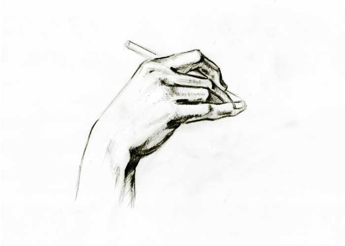 700x500 Pencil Hand Drawing - Picture Of A Hand Drawing