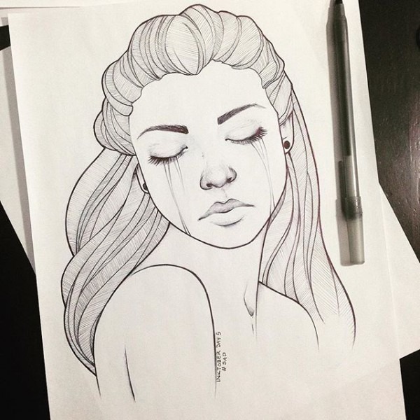600x600 Sad Person Drawing - Picture Of A Person Drawing