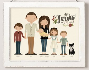 340x270 Family Drawing Etsy - Picture Of Family Drawing