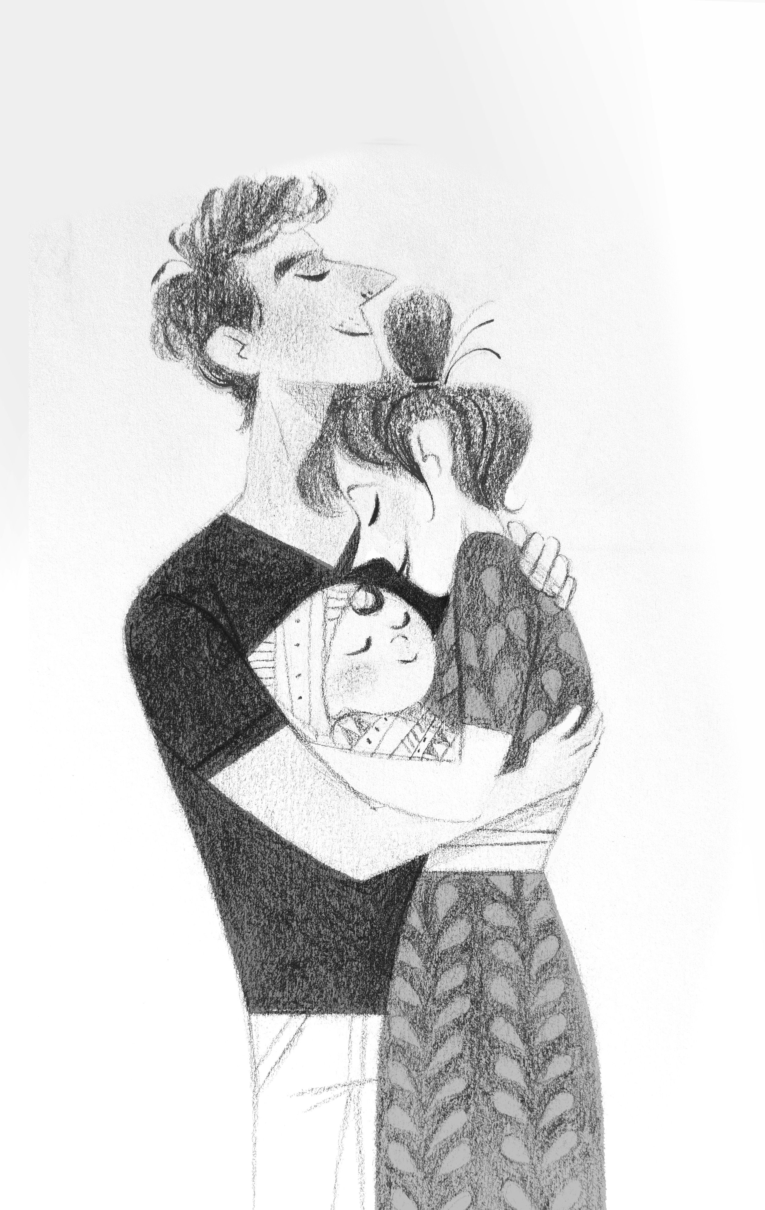 2500x3954 goodbye portland illustrations art, family drawing, drawings - Picture Of Family Drawing