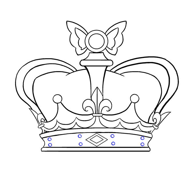 678x600 how to draw a crown in a few easy steps easy drawing guides - Pictures For Drawing Easy