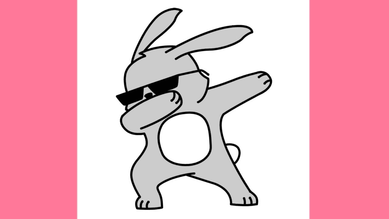 1280x720 how to draw dabbing bunny cute and easy animals drawing - Pictures Of Animals Drawing
