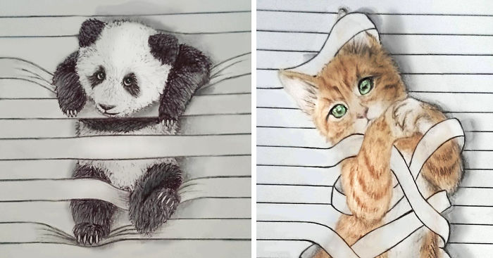 700x367 i draw animals that don't want to stay between the lines bored panda - Pictures Of Animals Drawing