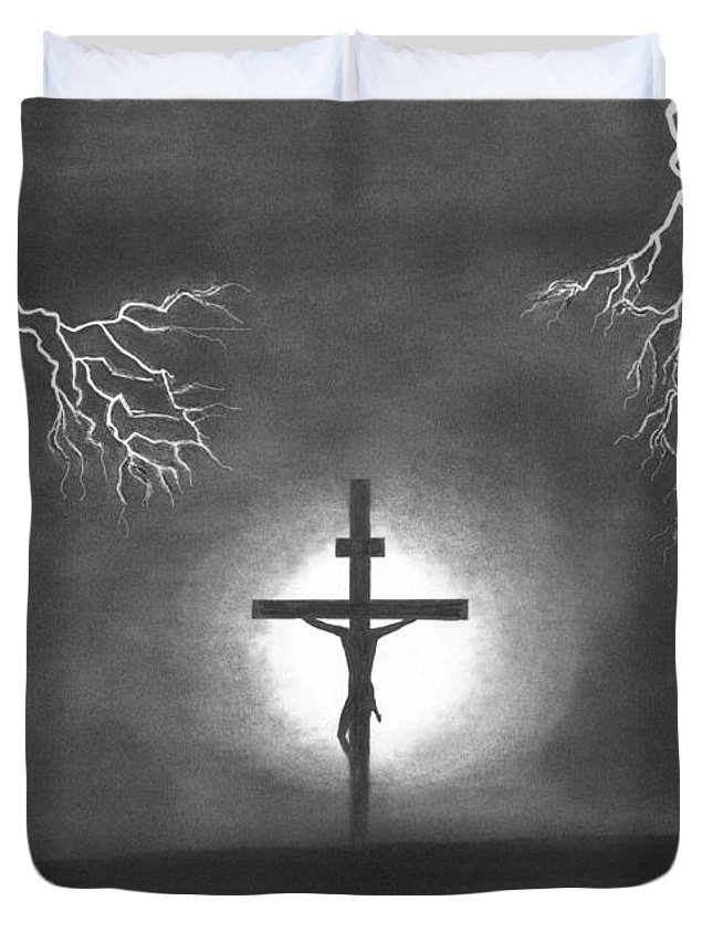 645x853 three crosses drawing duvet cover for sale - Pictures Of Crosses Drawing