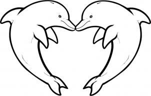 302x193 how to draw love dolphins, dolphin heart step christmas - Pictures Of Dolphins Drawing