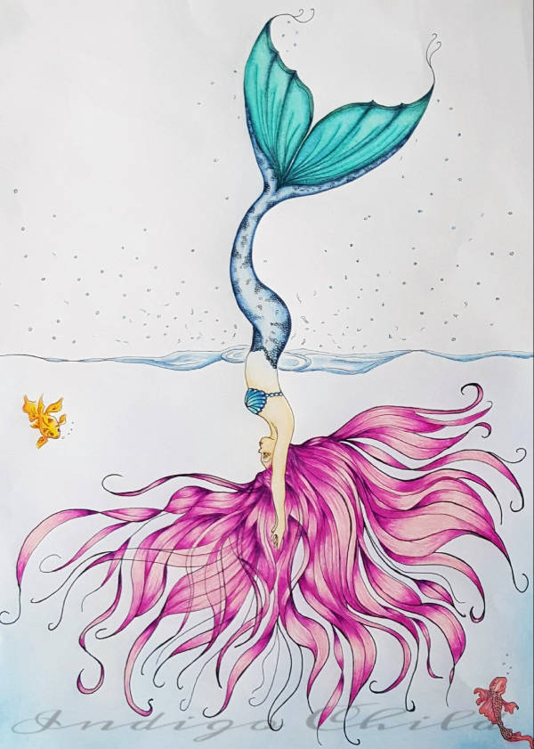 Pictures Of Mermaids Drawing at Explore collection