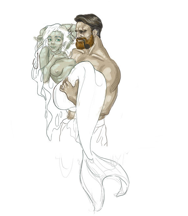 600x690 mermaid drawing on behance - Pictures Of Mermaids Drawing