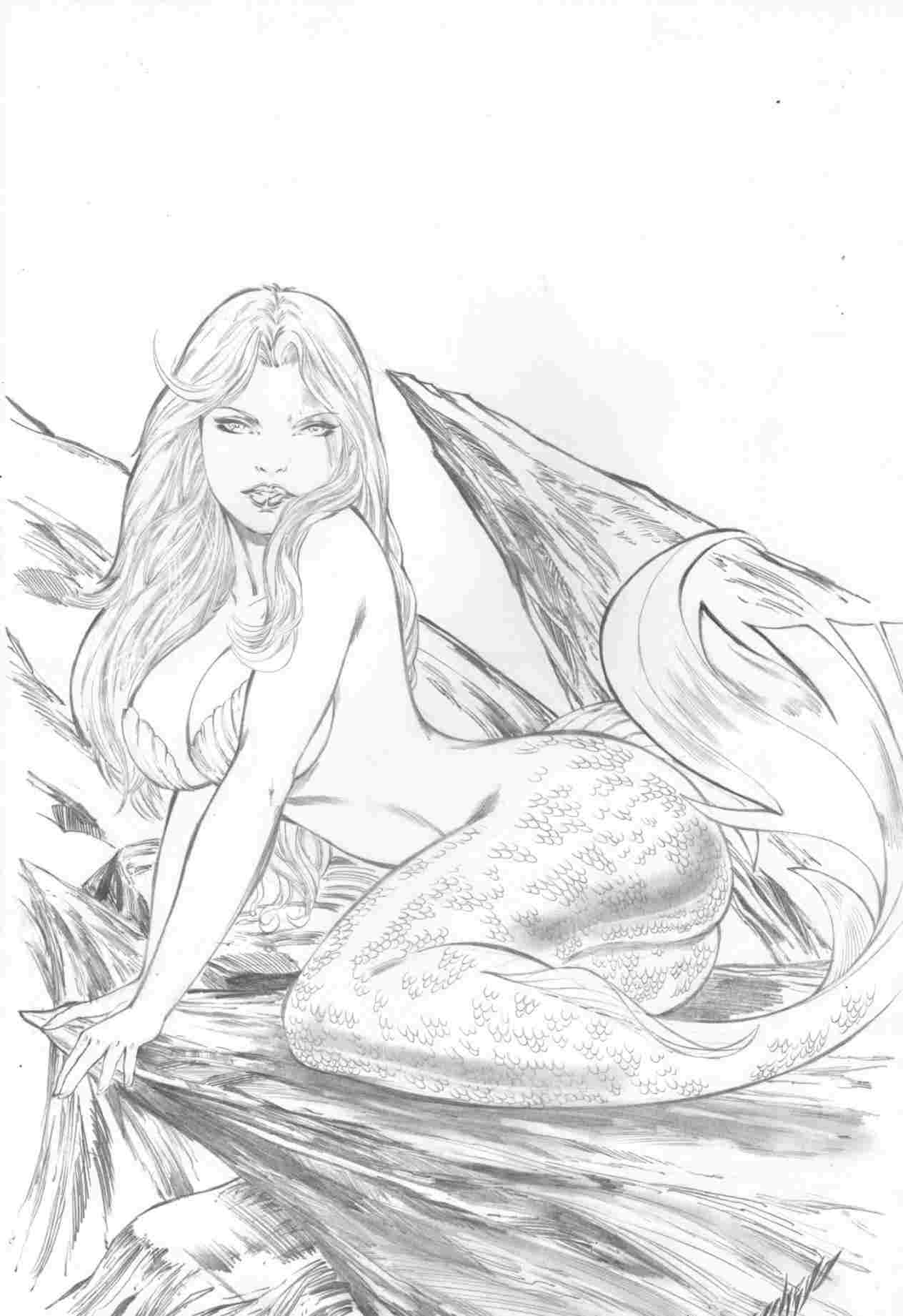 1264x1841 rhcom mermaid pencil sketches of mermaids sketch drawing - Pictures Of Mermaids Drawing