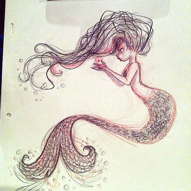 640x640 Drawing Of A Mermaid Mermaid Drawing Drawing Mermaids - Picture...