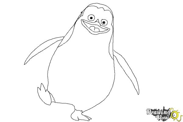 600x400 how to draw private from the penguins of madagascar - Pictures Of Penguins Drawing