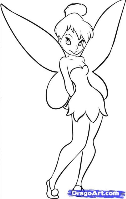 535x839 Disney - Pictures Of Tinkerbell Drawing