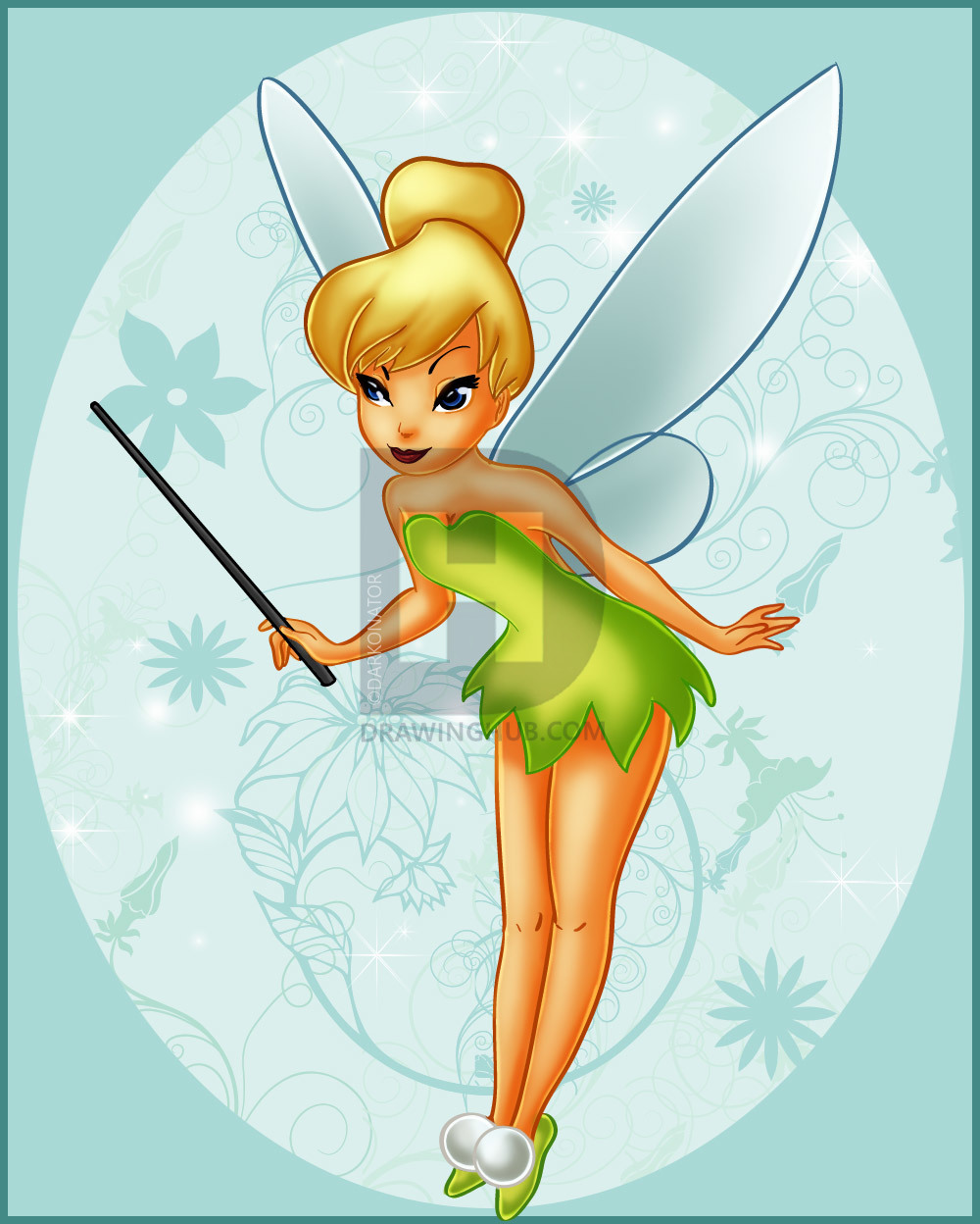 1000x1248 how to draw tinkerbell, step - Pictures Of Tinkerbell Drawing