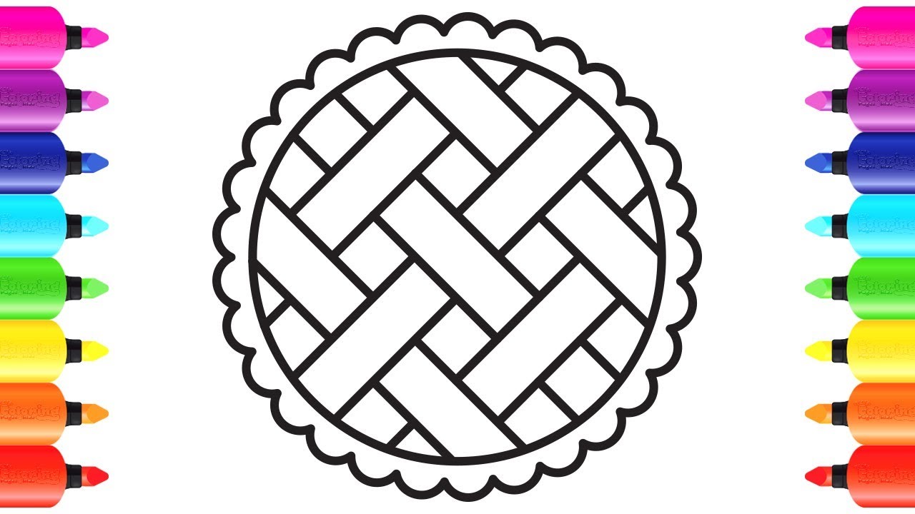 1280x720 how to draw pie coloring and drawing for children kids learn - Pie Drawing