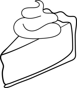 264x300 Coloring Picture Of Pie Clipart - Pie Line Drawing
