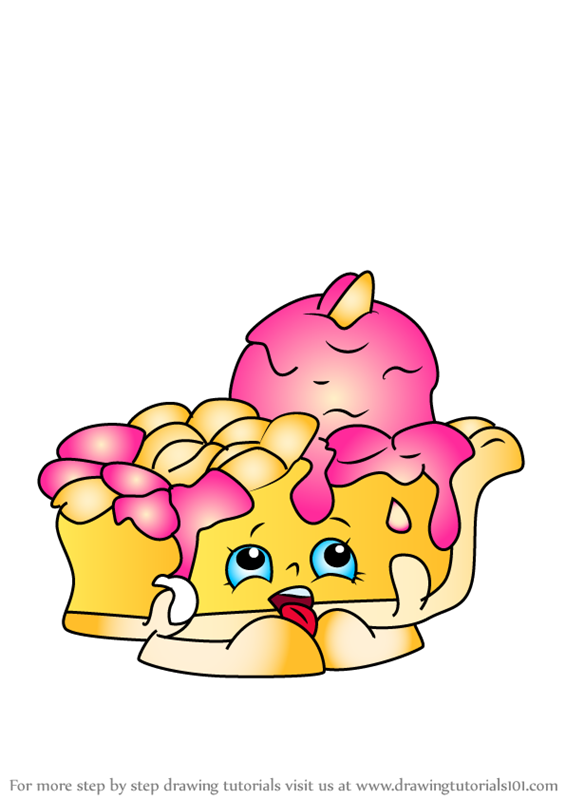 565x800 Learn How To Draw Pecanna Pie From Shopkins - Pie Line Drawing