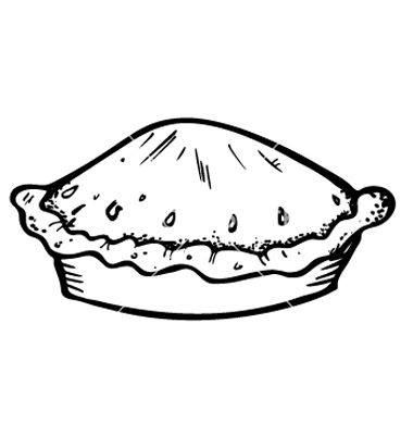 380x400 Simple Apple Pie Drawing Sketch Coloring - Pie Line Drawing
