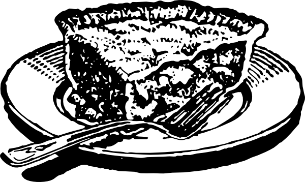 600x358 Slice Of Pie Clip Art - Pie Line Drawing