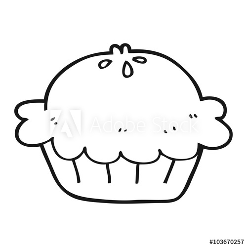 500x500 Black And White Cartoon Pie - Pie Line Drawing