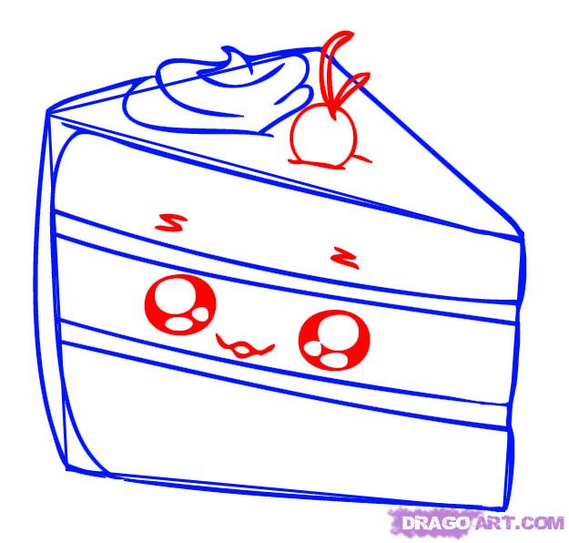 625x596 how to draw a piece of cake, step - Piece Of Cake Drawing
