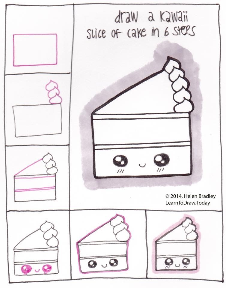 754x960 how to draw a kawaii piece of cake! lol! doodle drawings - Piece Of Cake Drawing