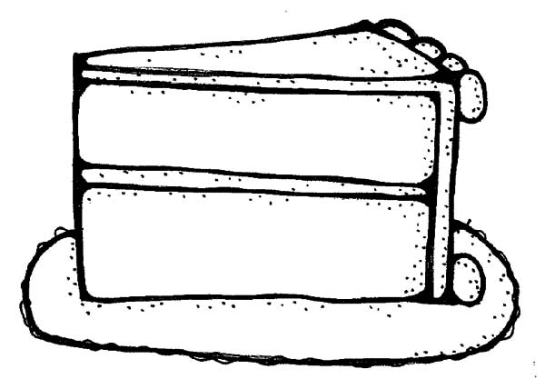 600x428 cake slice coloring pages great free clipart, silhouette - Piece Of Cake Drawing
