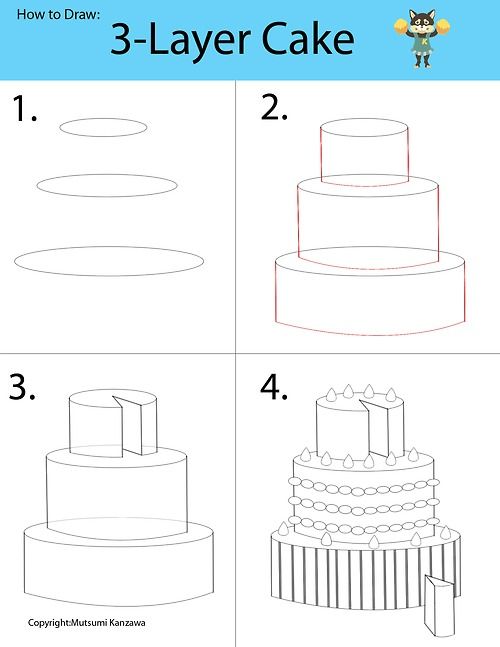 500x647 drawing a d cake will be a piece of cake! learn to draw cylinder - Piece Of Cake Drawing