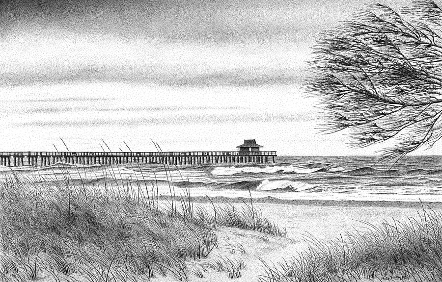 900x575 historic naples florida pier drawing - Pier Drawing