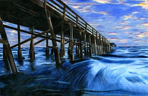 300x194 ocean beach pier drawings fine art america - Pier Drawing