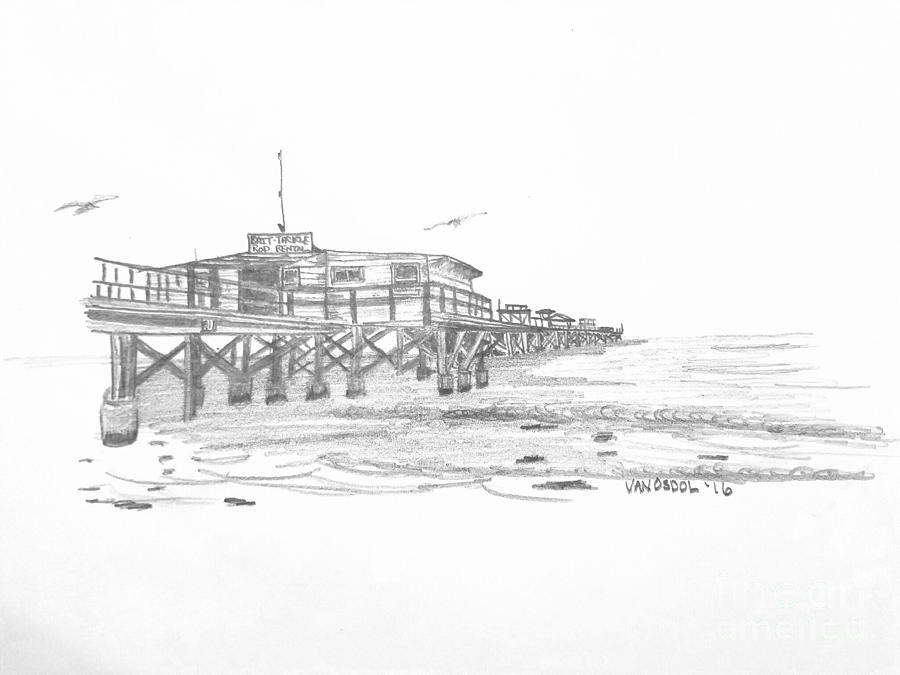 900x675 redington beach florida fishing pier drawing - Pier Drawing
