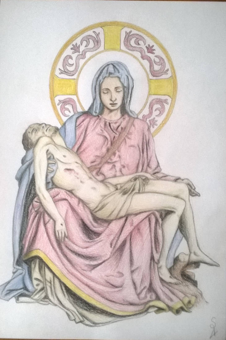 730x1095 michelangelo pieta drawing version - Pieta Drawing