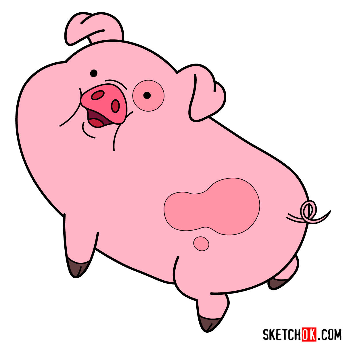 1200x1200 How To Draw Waddles The Pig - Pig Drawing