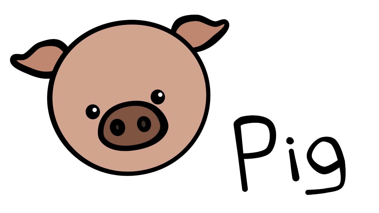 1280x720 Cute And Quick How To Draw A Pig - Pig Drawing