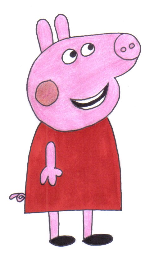 496x843 how to draw peppa pig feltmagnet - Pig Drawing