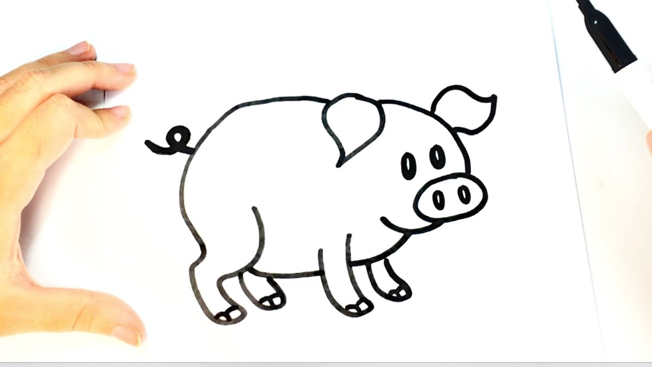 1280x720 How To Draw A Pig For Kids Pig Drawing Lesson - Pig Drawing For Kids