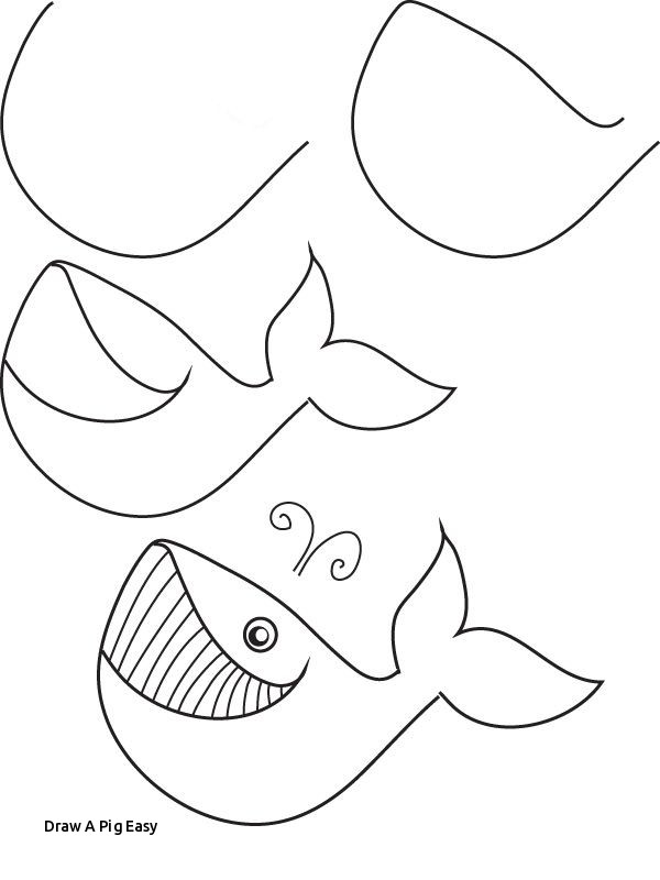 600x800 Draw A Pig Easy Step - Pig Drawing For Kids