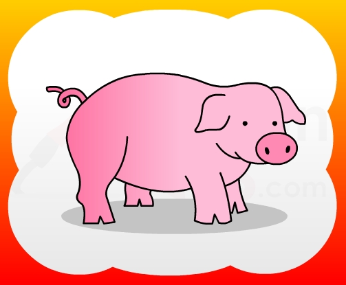 503x415 How To Draw Pig For Kids - Pig Drawing For Kids