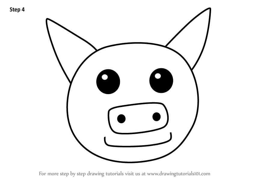 848x602 Learn How To Draw A Pig Face For Kids - Pig Drawing For Kids