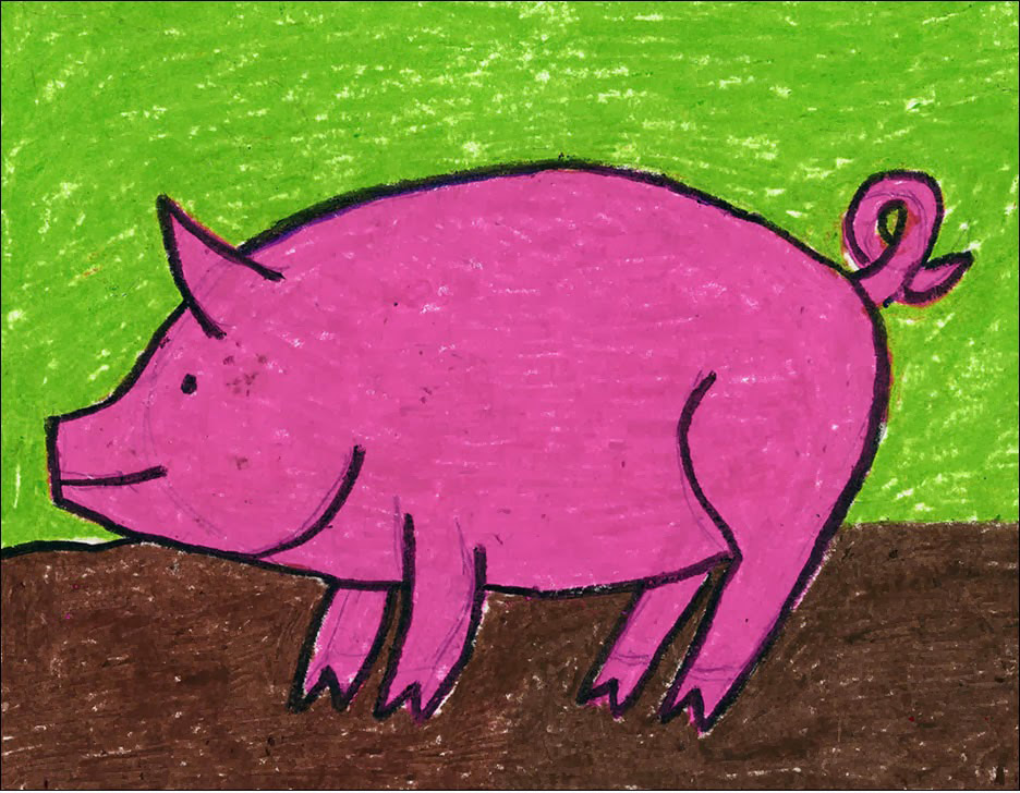 Pig Drawing For Kids at PaintingValley.com | Explore collection of Pig ...