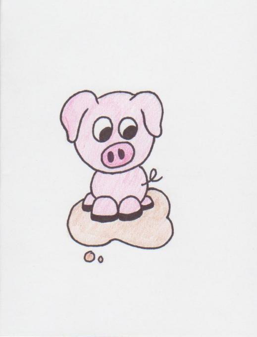 519x680 Pig In Mud Nature Drawings Pictures Drawings Ideas For Kids - Pig Drawing For Kids