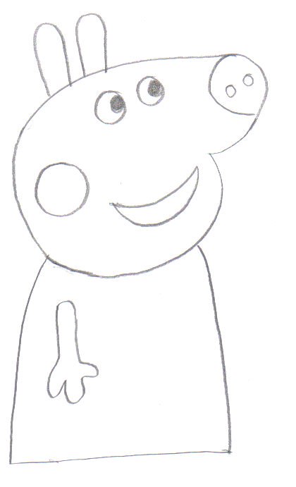420x691 How To Draw Peppa Pig Feltmagnet - Pig Drawing Images
