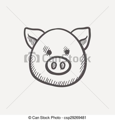 450x470 Pig Face Drawing Fiegrades Drawing - Pig Drawing Images