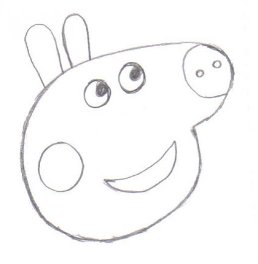 520x532 how to draw peppa pig for the kids peppa pig, peppa pig - Pig Face Drawing