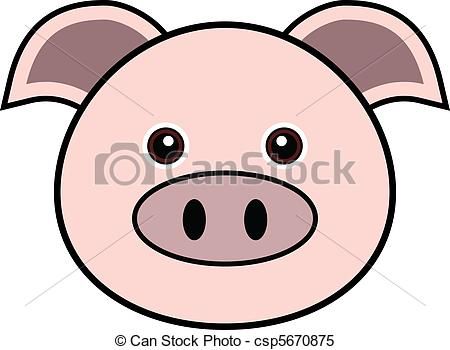 450x350 Pig Face Clipart - Pig Face Drawing