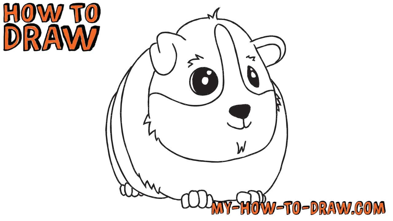 1280x720 Pig Face Drawing Easy How To Draw A Guinea Pig - Pig Face Drawing